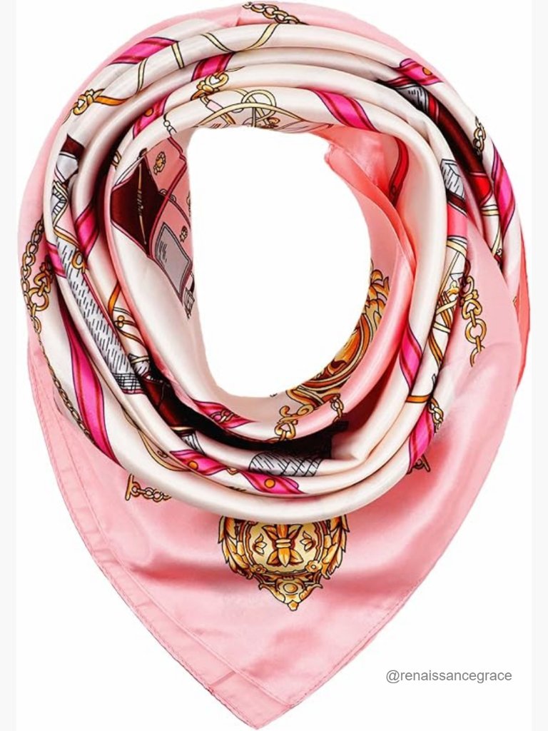 Large Square Silk-Like Scarf 35x35 Inches Hair Wrap Shawl Accessory